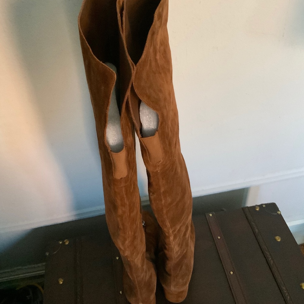 Via Spiga Tan Over the Knee Boots - Picture 3 of 6